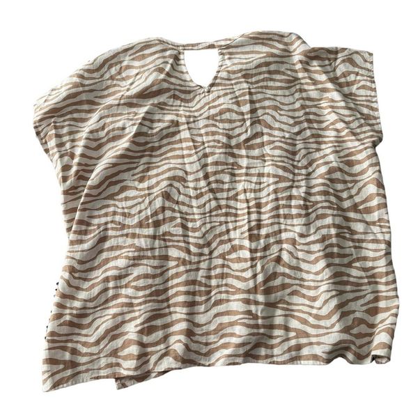 Anne Klein Zebra Print Woven Top - Picture 2 of 5